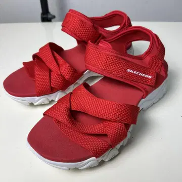 새상품급 SKECHERS 스케쳐스 요가 폼 통굽 샌들 레드