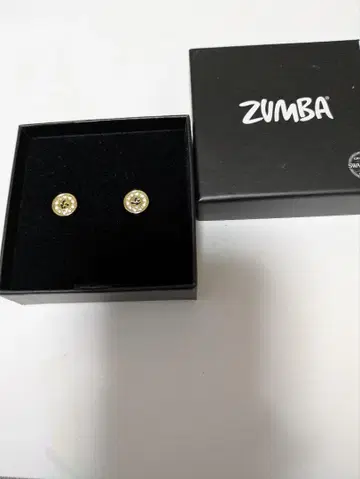 ZUMBA 스와로브스키 크리스탈 귀걸이 (박스형) USED