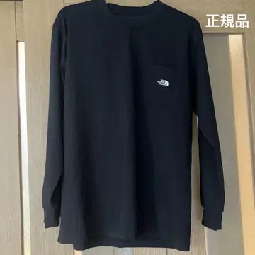 THE NORTH FACE 블랙 긴팔 티셔츠 포켓 부착