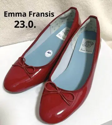 Emma Francis 엠마 프란시스 우천 겸용 레인 플랫 펌프스 빨간색
