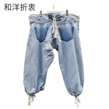 일본과 서양의 절충, 재구성, 리메이크 데님 팬츠 와이드 데님 팬츠
