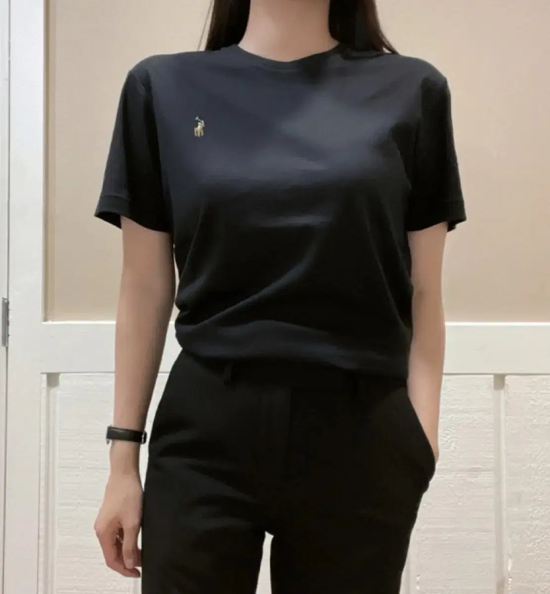 새상품) 폴로 랄프로렌 블랙 라운드 반팔티