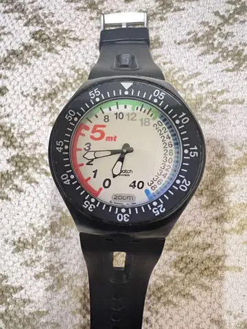 스와치 SWATCH FUN SCUBA 손목시계 5m 방수 블랙