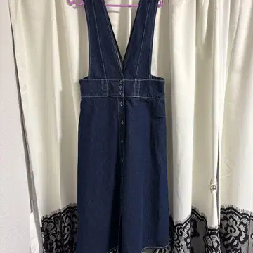 ZARA 다크 블루 데님 점퍼 스커트 XL