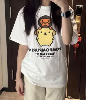 POMPOMPURIN BABY MILO 티셔츠 화이트