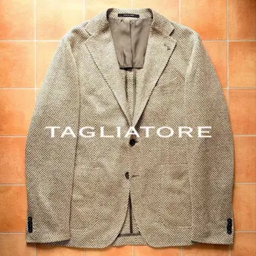 TAGLIATORE 린넨 헤링본 자켓 베이지 브라운 48