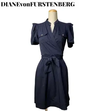 DIANE von FURSTENBERG 원피스 무릎 기장 네이비 2 M