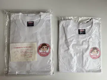 부모와 아이 커플 티셔츠 페코짱 2장 세트 M 사이즈 XS 사이즈 화이트