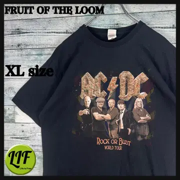 ACDC 양면 프린트 락 밴드 밴드 티셔츠 블랙 XL 5378