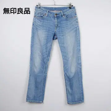 무인양품 MUJI 오가닉 코튼 스트레치 데님 [24] 블루 앵클 기장