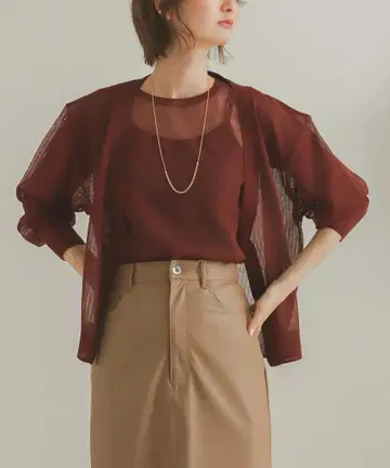 센스 오브 플레이스 어반 리서치 앙상블 시어 가디건 셋업