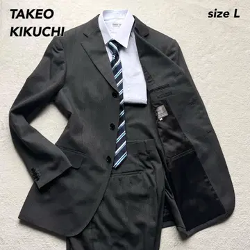 컨디션 최상 다케오 키쿠치 수트 셋업 L 다크 그레이