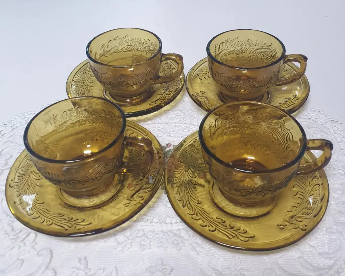 Brown yuri vintage coffee cup 4 jo bulk (amber teacup/cup)