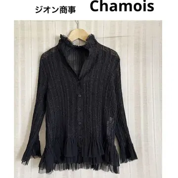 새상품급! 고급스러운! Chamois 지온 상사 블랙 비침 셔츠 겉옷