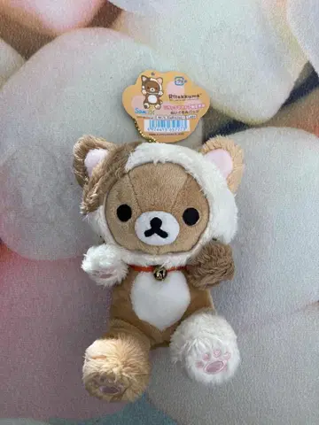 리락쿠마 봉제 인형 배지 고양이