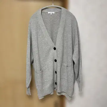 글로벌 워크 V 넥 가디건 라이트 그레이
