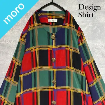 No.1896 VINTAGE 빈티지 노카라 자켓 체크 무늬