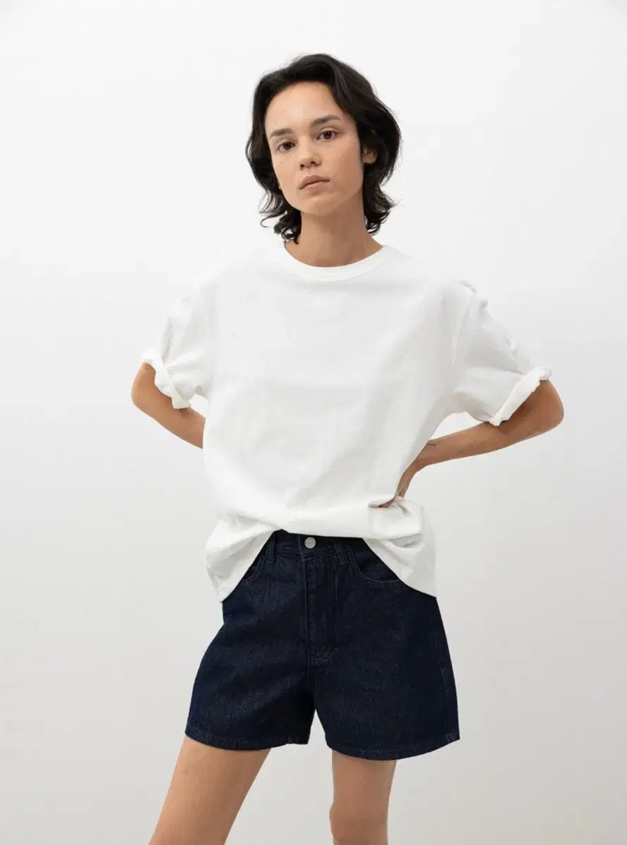 로우 Leau denim shorts