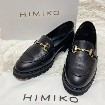2023SS 발수 가공 HIMIKO 트랙 밑창 비트 로퍼 천연 가죽 통굽