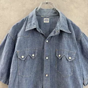 MAVERICK 매버릭 반팔 샴브레이 셔츠 40 LARGE
