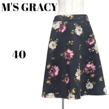 M'S GRACY 엠즈 그레이시 플라워 프린트 플레어 스커트 40