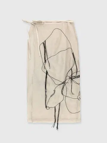 크레도나 ART 자수 래핑 스커트