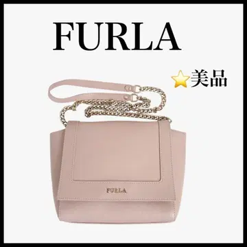 FURLA 숄더백 가죽 훌라 미니백 가방 핑크 체인