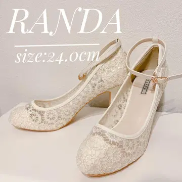 RANDA 레이스 펌프스 24.0cm 전체 레이스 브라이덜 신발 결혼식