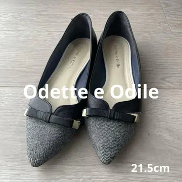 Odette e Odile 플랫 슈즈 21.5cm 리본 블랙 새상품급