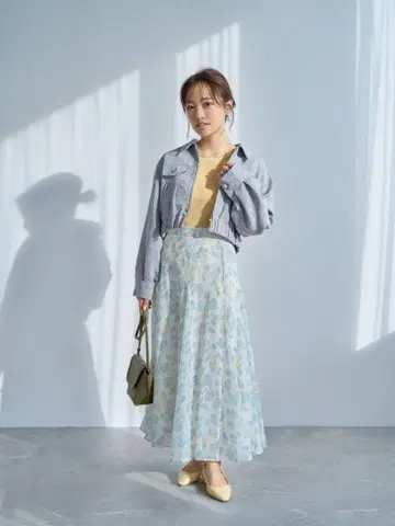 코히나 cohina 트위드 지퍼 숏 블루종 그레이