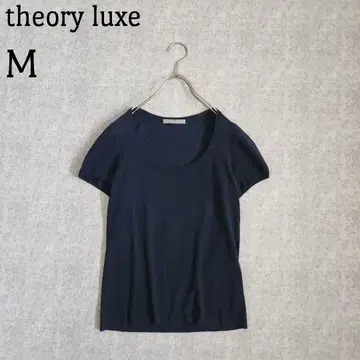 띠어리 럭스 반팔 상의 퍼프 슬리브 U넥 네이비 M
