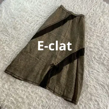 E-clat 에이코 콘도 레이스 자수 이소재 롱 플레어 스커트