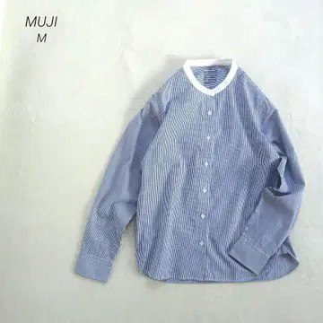 새상품급 무인양품 코튼 100% M 노카라 셔츠 익명 배송 당일 발송
