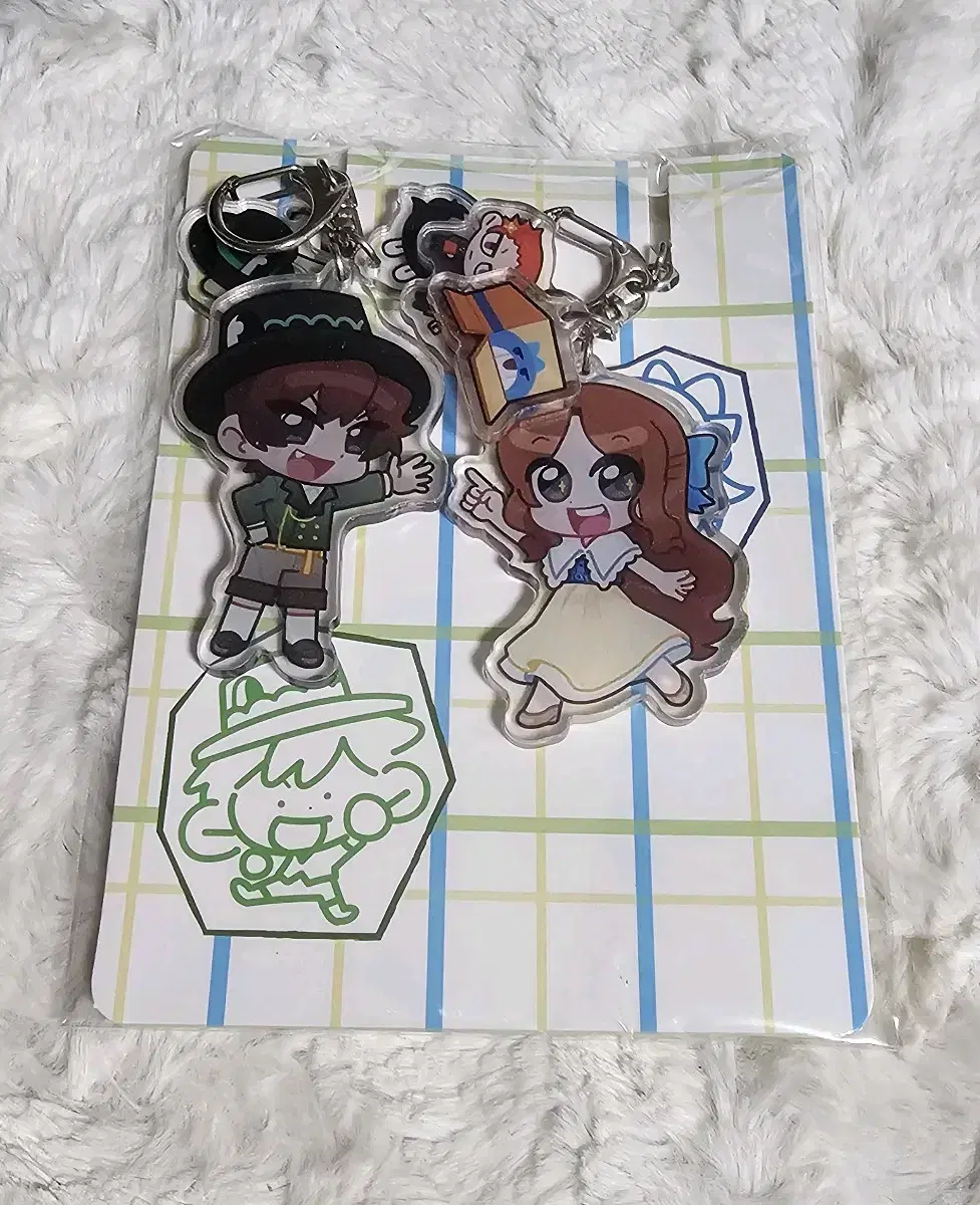 Sleepground Tteultip Pixely Pop-up Store Pop-up Young Lady and Young Master Acrylic Key Ring Set