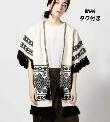 새상품 alphamoment fringe kimono jacket 판초