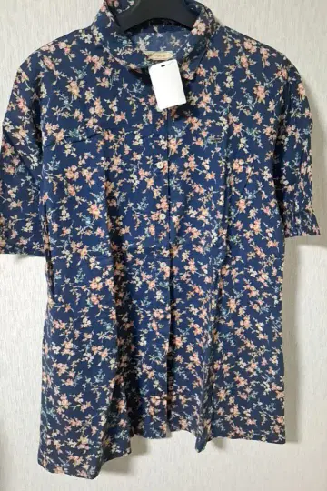Lacoste 라코스테 네이비 꽃무늬 반팔 셔츠