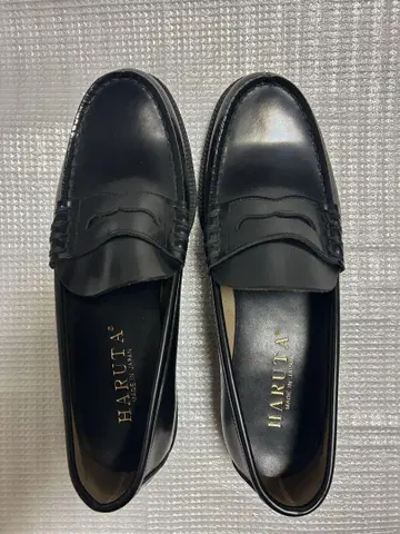 하루타 로퍼 남성용 천연 가죽 블랙 3E 통학 학생 신발 출퇴근 신발