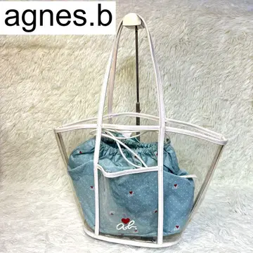 agnes.b 썸머 백 복조리 포함 클리어 백 토트백