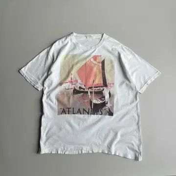 90s~ ATLANTIS 철학자 플라톤 전설의 섬 프린트 티셔츠