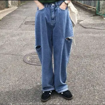 nugu Klee 사이드 컷 데님 팬츠