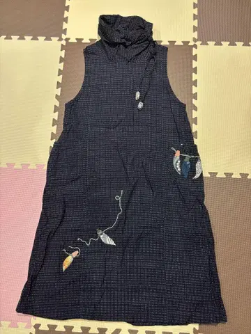 쿠루메 가스리 슬리브리스 원피스