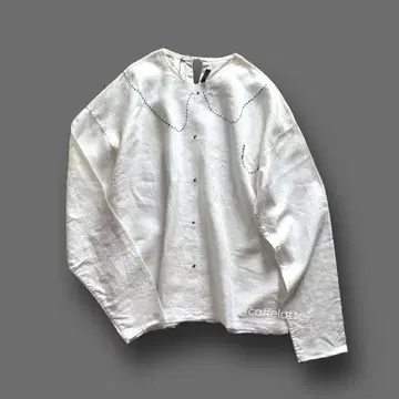 TOWAVASE 토와바즈 린넨 핸드 스티치 블라우스