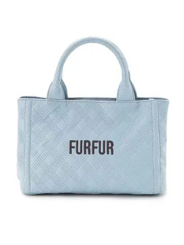FURFUR 퀼팅 로고 토트백 색스 블루 숄더백
