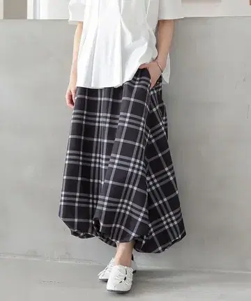 osharewalker n'OrLABEL 체크 벌룬 스커트