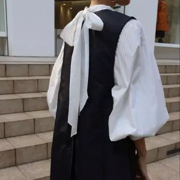 *machatt*마챗*화이트*리본 포함 긴팔 블라우스*