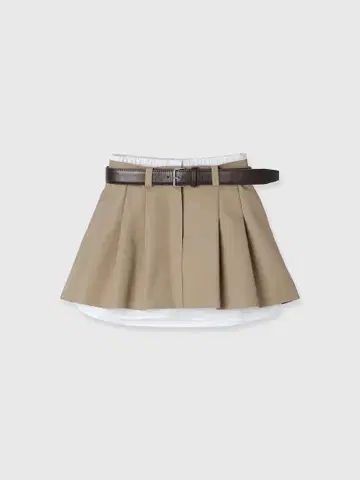 eimyistoire 레이어드 플리츠 미니 스커트 베이지