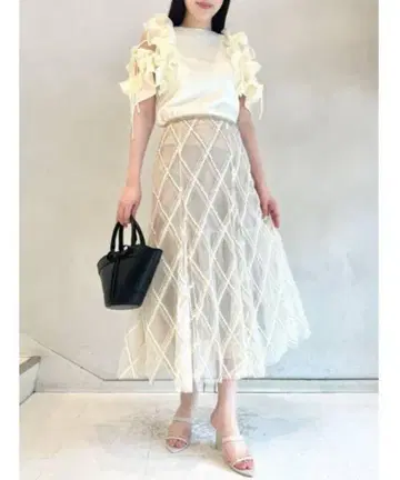 스나이델 자수 체크 샤샤 스커트