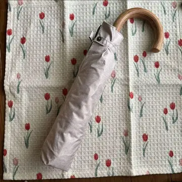 utatane 양산 55cm 우드 핸들 슬라이드 개폐 아쉬 로즈