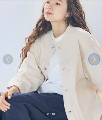 niko and.. 니코 앤드 린넨 혼방 호즈호즈 블루종 아이보리