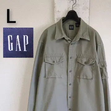 올드 갭 GAP 워크 셔츠 카키 사이드 포켓 L 사이즈